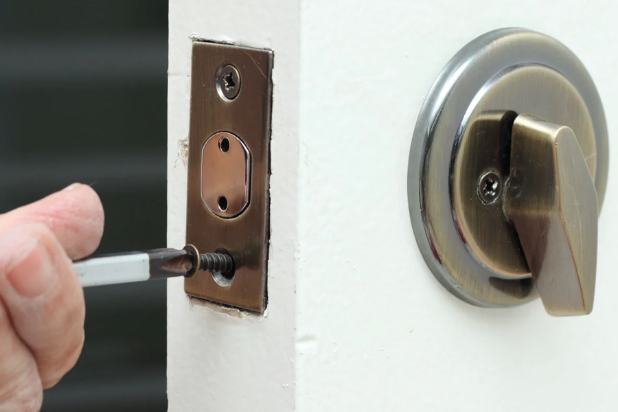 deadbolt installation for residential door in Austin Texas
