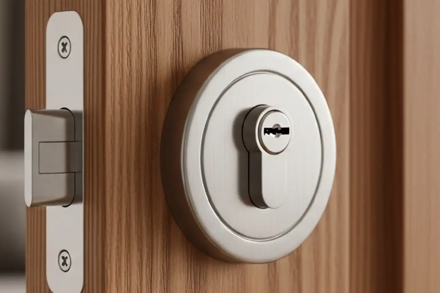fresh deadbolt installation on Austin home door